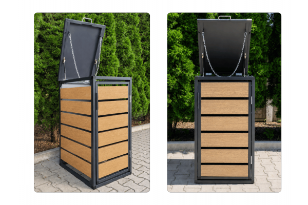 ZABUDOWA ŚMIETNIKOWA 1x120L kolor DREWNO